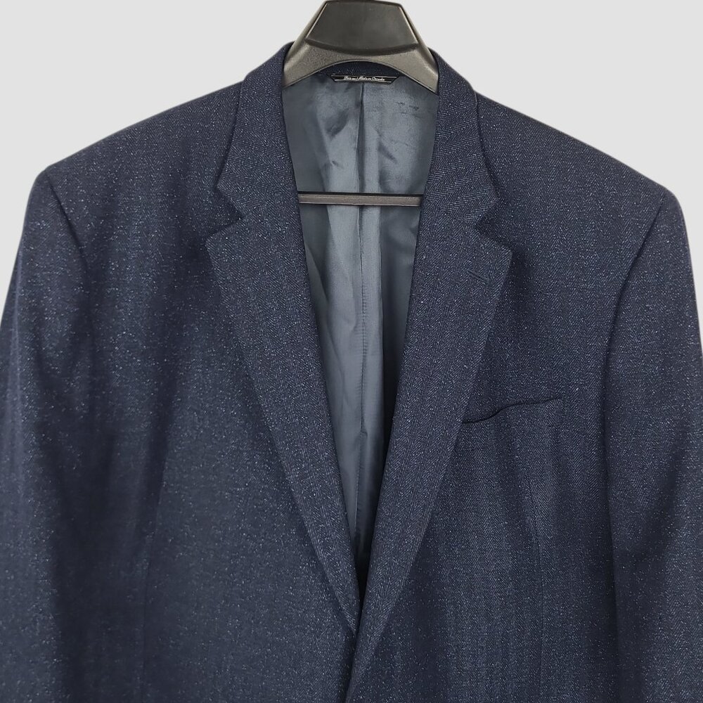 Jack Victor Classic Big & Tall Herringbone 2 Button Sports Coat Blazer 56L - Picture 3 of 13